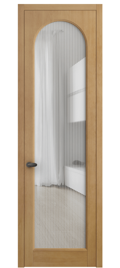 Межкомнатная дверь Палаццо 6804 Бук натуральный матовый Рифлёное стекло "Мору", триплекс Цена 129279 ₽ | Volhovec