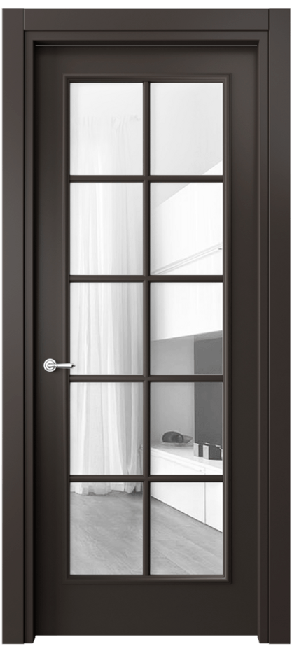 Межкомнатная дверь Париж 8102 Матовый антрацит Прозрачное стекло Цена 84700 ₽| Volhovec