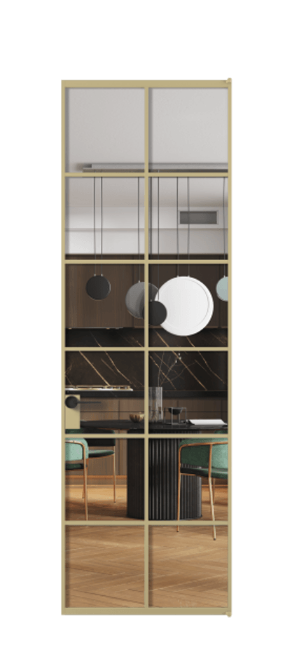 Алюминиевая дверь АЛПЛ040.05  Прозрачное стекло "Кристал Вижн", калёное Цена 145530  | Volhovec