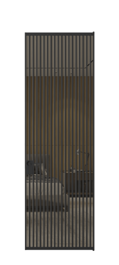 Алюминиевая дверь АЛПЛ040.06 Алюминий Черный Рефлективное бронзовое стекло "Стопсол", калёное Цена 192770  | Volhovec