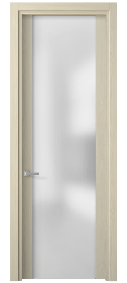 Межкомнатная дверь Планум 4114 Молочный ясень Сатинированное стекло Цена 37730 ₽ | Volhovec