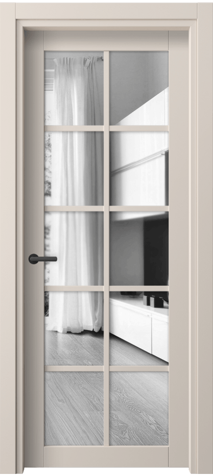 Межкомнатная дверь Нео 2106 ПЭТ пудровый бежевый Двустороннее зеркало, триплекс Цена 32539 ₽ | Volhovec