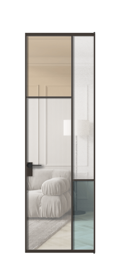 Межкомнатная дверь Мозаик АЛПЛ041.10 Алюминий антрацит Комбинация стекол Группы 1 и Группы 3 Цена 171870 ₽ | Volhovec