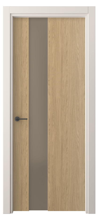 Межкомнатная дверь Фридом 4224 Жемчужный дуб Сатинированное бронзовое стекло, триплекс Цена 34939 ₽ | Volhovec