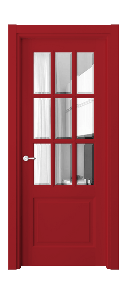 Межкомнатная дверь Тоскана Грильято 6312 Матовый белоснежный Прозрачное стекло с фацетом Цена 150499 ₽ | Volhovec