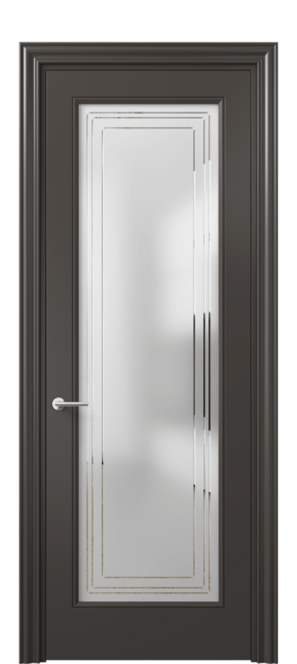 Дверь межкомнатная Mascot 8400 Матовый антрацит Сатинированное стекло с гравировкой "Грани", триплекс Фигурный наличник МАН Цена 65999 ₽ Наличники уже входят в базовый комплект. Фабрика дверей Волховец 8 (800) 551 43 19 Межкомнатная дверь Mascot 8400 Матовый антрацит Сатинированное стекло с гравировкой "Грани", триплекс Цена 65999 ₽ | Volhovec