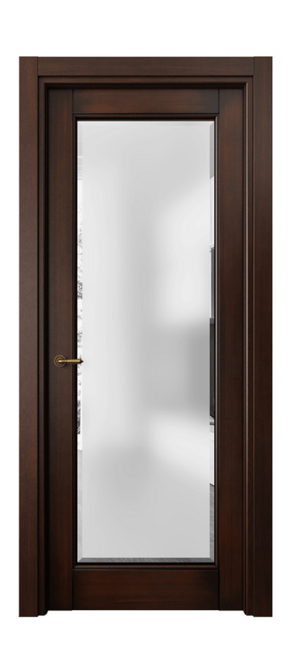 Межкомнатная дверь Тоскана Ромбо 6300 Бук тёмный с патиной Сатинированное стекло с фацетом Цена 122320 ₽ | Volhovec