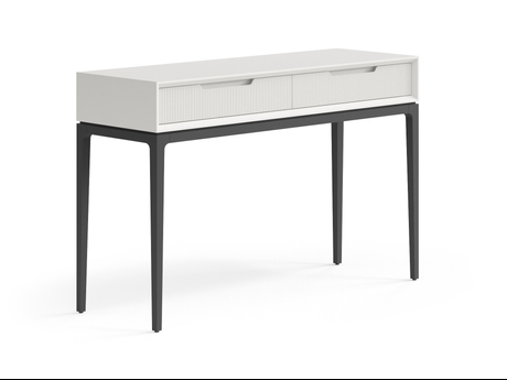 Мебель Консоль Вельвет 2 ящика. Цвет Матовый тёплый серый. Материал Гладкая эмаль. Коллекция Консоль Вельвет 2 ящика. Картинка.