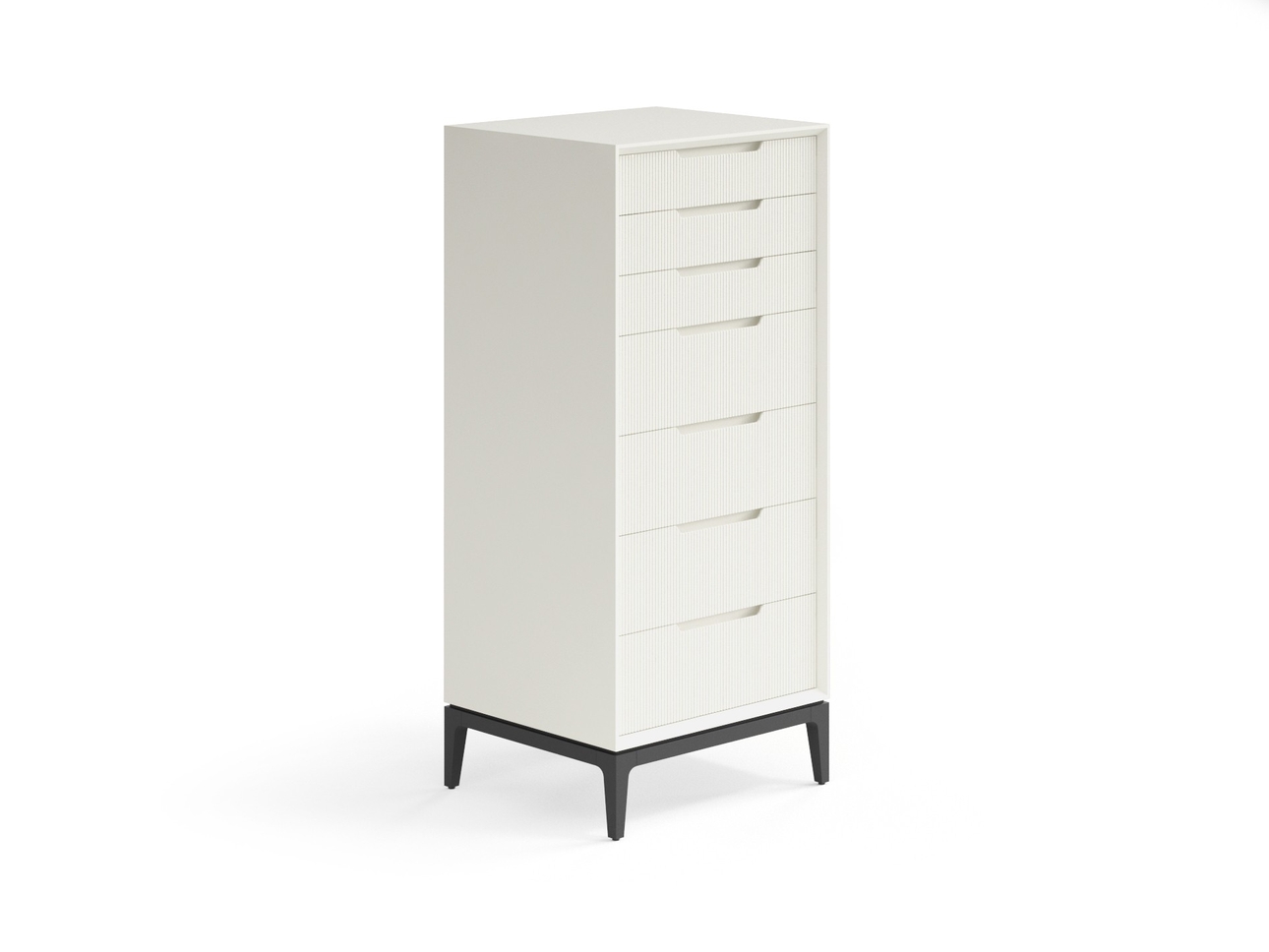 Комод Velvet 7 ящиков Матовый молочно-белый