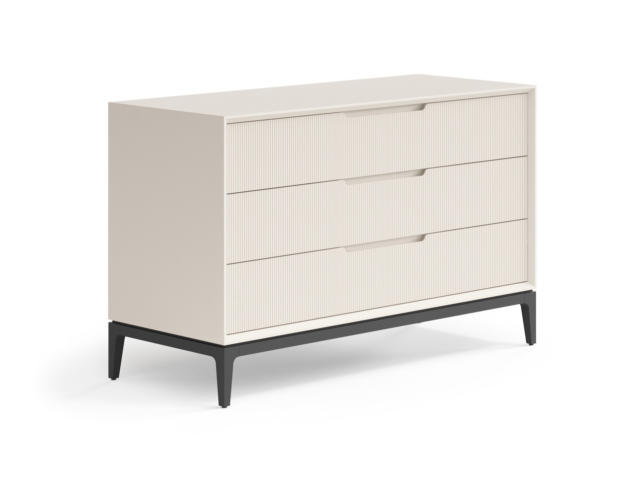 Комод Velvet 3 ящика Матовый бежево-серый