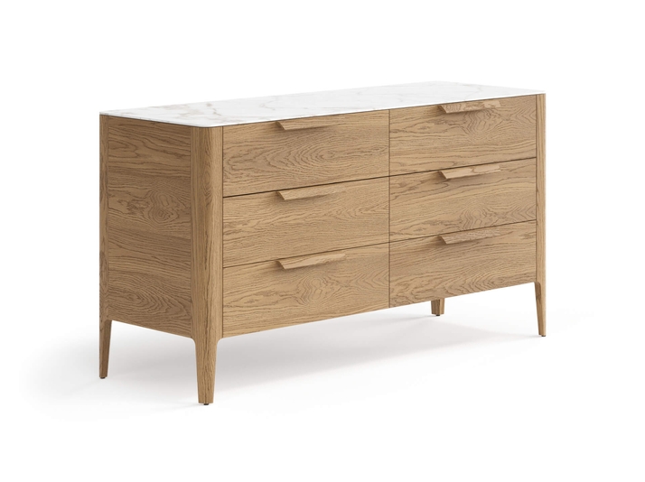 Мебель Комод Пьега 6 ящиков. Цвет Дуб мускатный матовый. Материал Массив дуба матовый. Коллекция Комод Пьега 6 ящиков. Картинка.