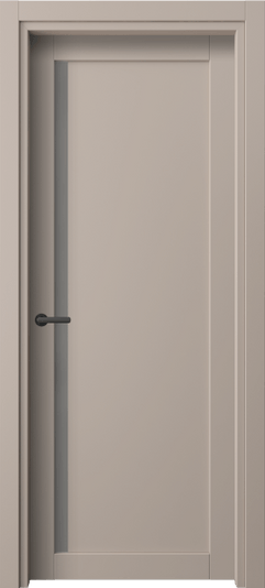 Дверь межкомнатная 2110 ПЭСК Серый сатин триплекс. Цвет ПЭТ серо-коричневый . Материал ПЭТ. Коллекция Нео. Картинка.