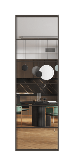 Дверь межкомнатная АЛПЛ040.04 Crystalvision ААН. Цвет Алюминий антрацит. Материал Алюминий в эмали. Коллекция Формато. Картинка.