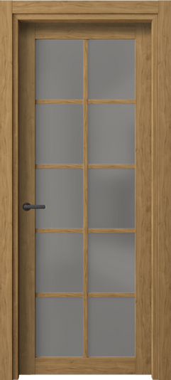 Дверь межкомнатная 2106 ГОР Серый сатин триплекс. Цвет Грецкий орех. Материал Ламинатин. Коллекция Нео. Картинка.