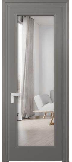 Межкомнатная дверь 8300 МКЛС Двустороннее зеркало. Цвет Матовый классический серый. Материал Гладкая эмаль. Коллекция Рокка. Фото. Дверь межкомнатная 8300 МКЛС Двустороннее зеркало. Цвет Матовый классический серый. Материал Гладкая эмаль. Коллекция Рокка. Картинка.
