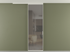 Перегородка Formato вдоль стены на потолок 1 створка