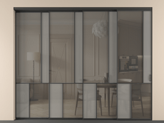 Перегородка Мозаик внутри проёма 4 створки с синхронным механизмом