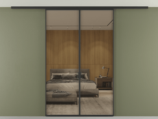 Перегородка Formato вдоль стены на потолок 2 створки