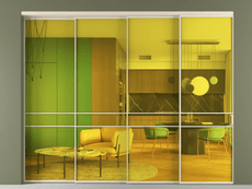 Перегородка Формато внутри проёма 4 створки с синхронным механизмом