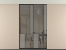 Перегородка Мозаик внутри проёма скрытое крепление в потолок 2 створки