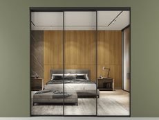 Перегородка Formato внутри проёма 3 створки с синхронным механизмом