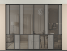 Перегородка Мозаик внутри проёма скрытое крепление в потолок 4 створки