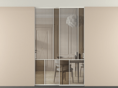 Перегородка Mosaic внутри проёма скрытое крепление в потолок 2 створки