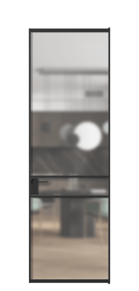 Дверь межкомнатная АЛПЛ040.02 Matelux Crystalvision ЧЕР. Цвет Алюминий Черный. Материал Алюминий. Коллекция Формато. Картинка.